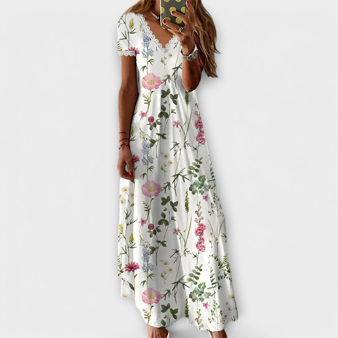 Karen – Elegant, stilfuld blomsterkjole