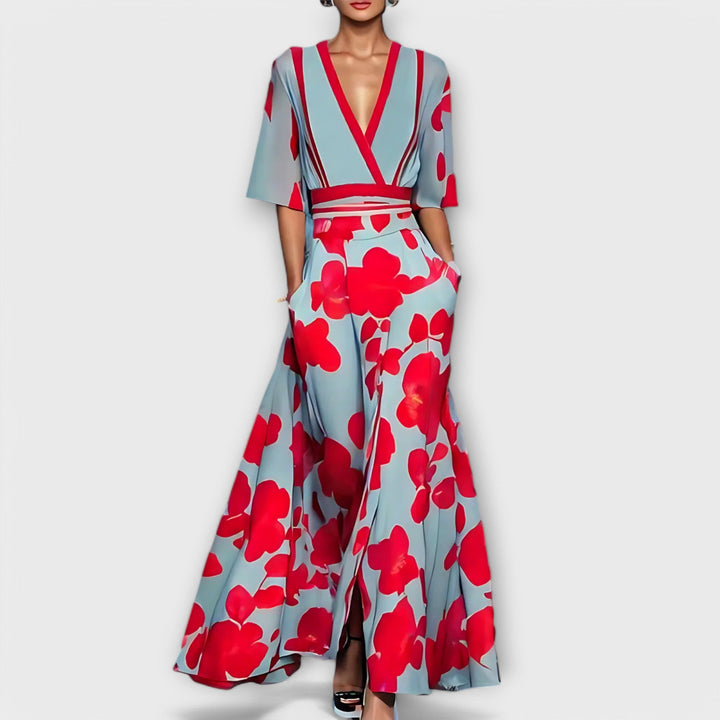Marianne – Elegant blomstret etuikjole