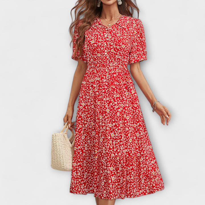 Kirsten - Kleid mit Rundhalsausschnitt und Blumenmuster