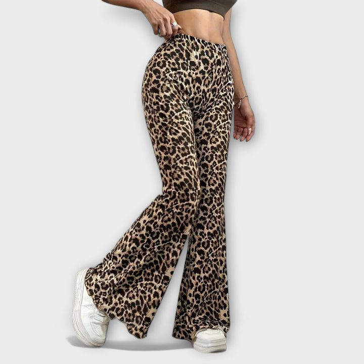 Leopard bootcut-buks