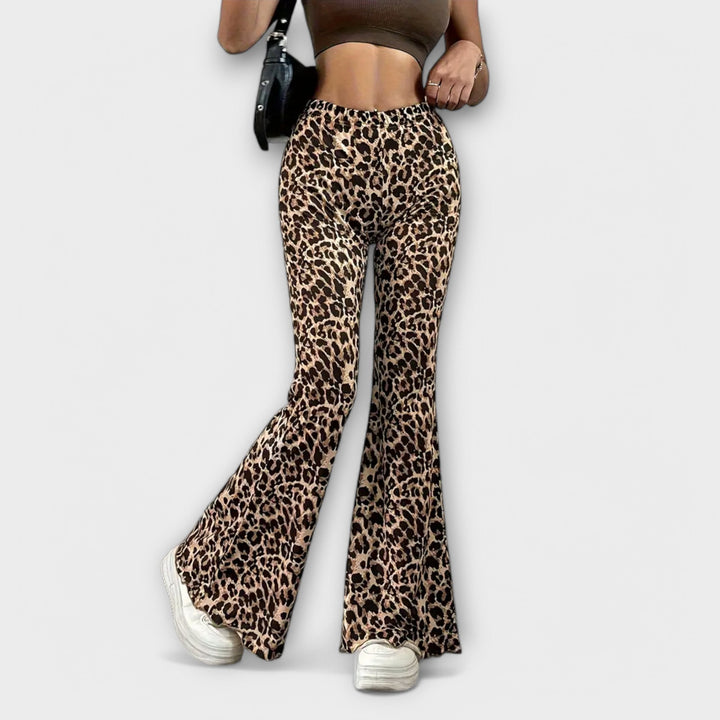 Leopard bootcut-buks