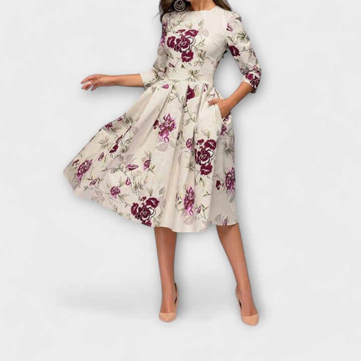 Birthe – Elegant knælang kjole